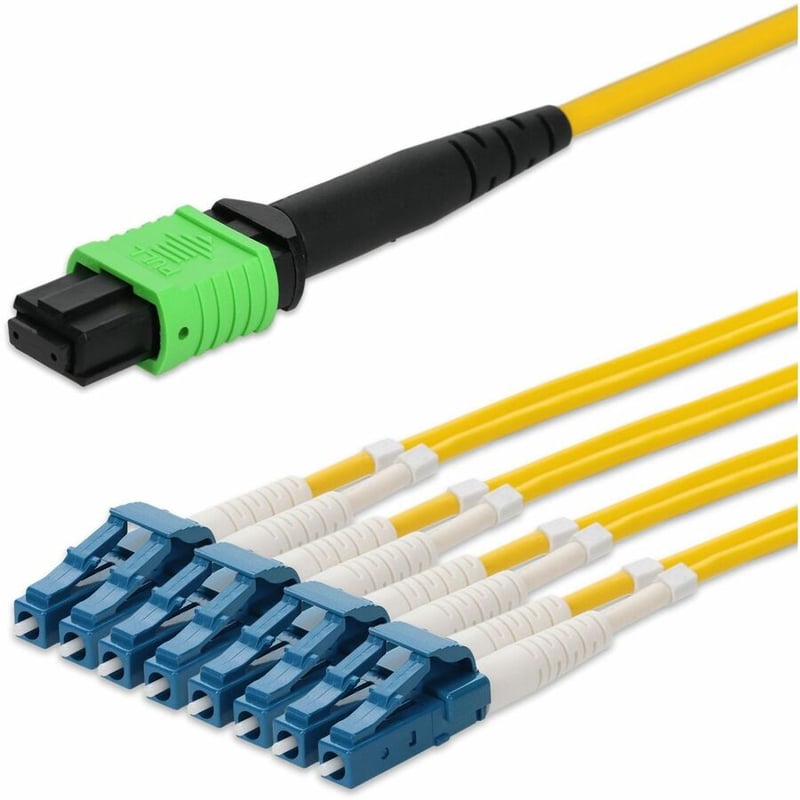 AddOn 3m MPO/APC to 4xLC/UPC Duplex Yellow OS2 OFNP (Plenum-Rated) 8-Strand SMF Fiber Fanout Cable - Thumbnail 2
