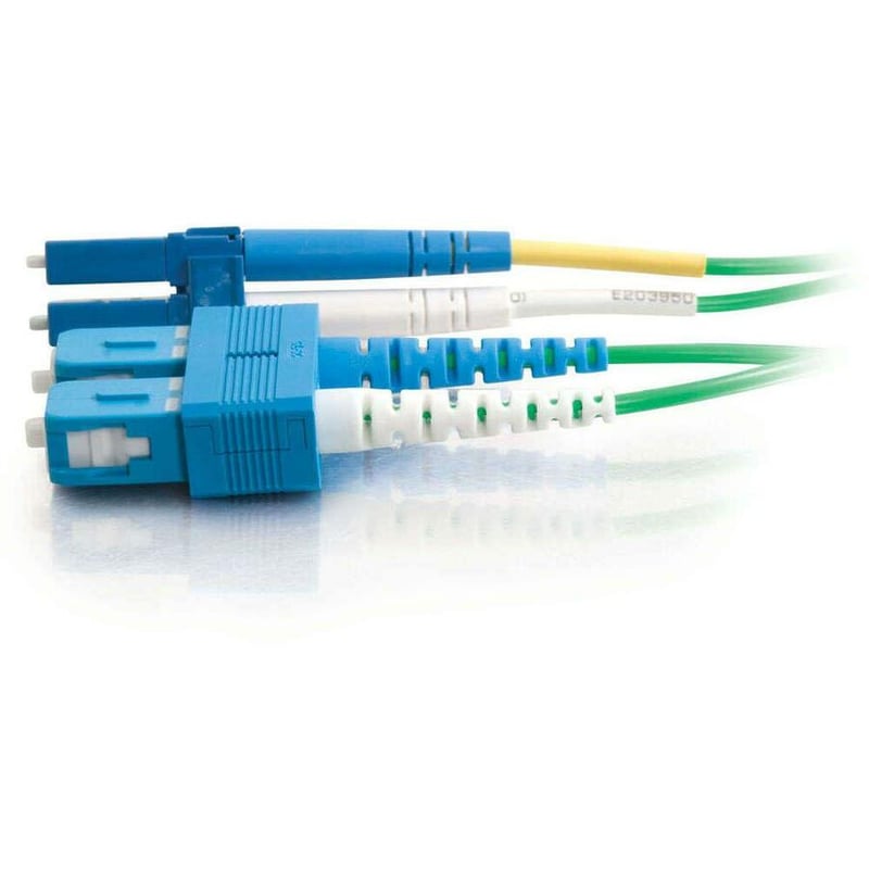 C2G-3m LC-SC 9/125 OS1 Duplex Singlemode PVC Fiber Optic Cable - Green - Thumbnail 4
