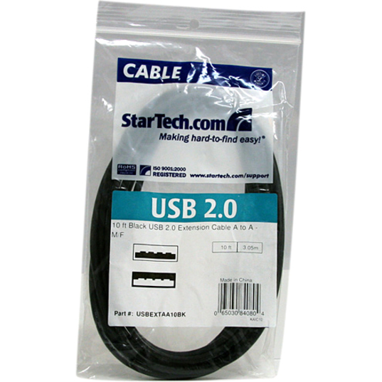 StarTech.com 10 ft Black USB 2.0 Extension Cable A to A - M/F - Thumbnail 4