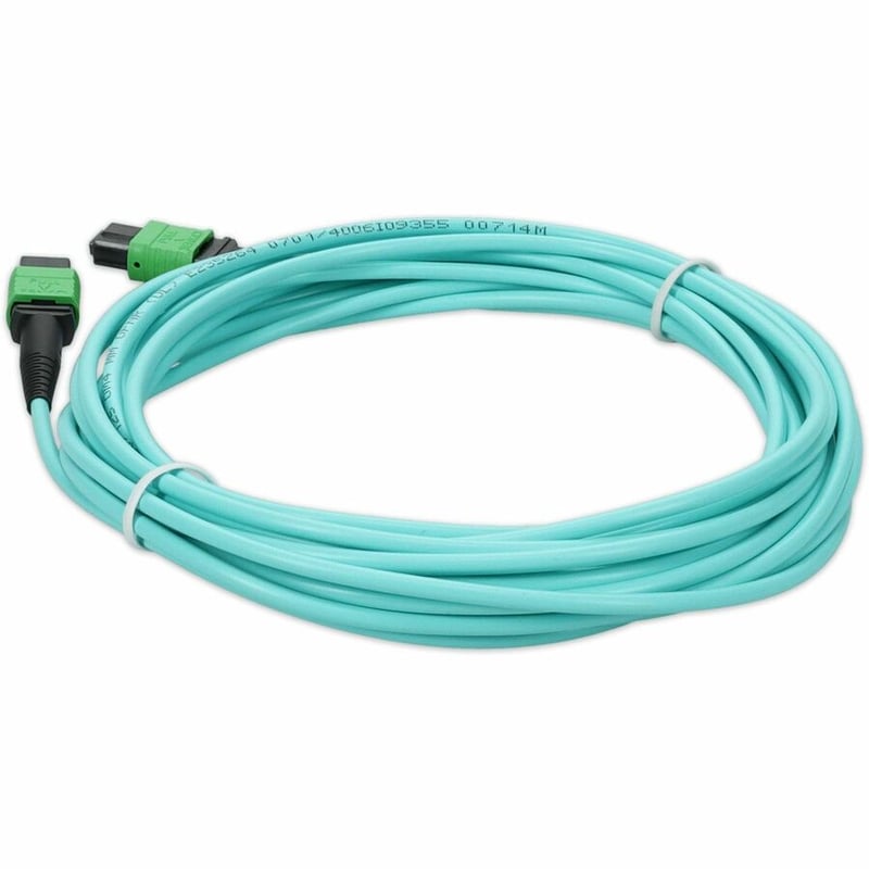 AddOn 15m MPO/APC to MPO/APC Aqua OM4 LSZH 12-Strand Fiber Patch Cable - Thumbnail 2