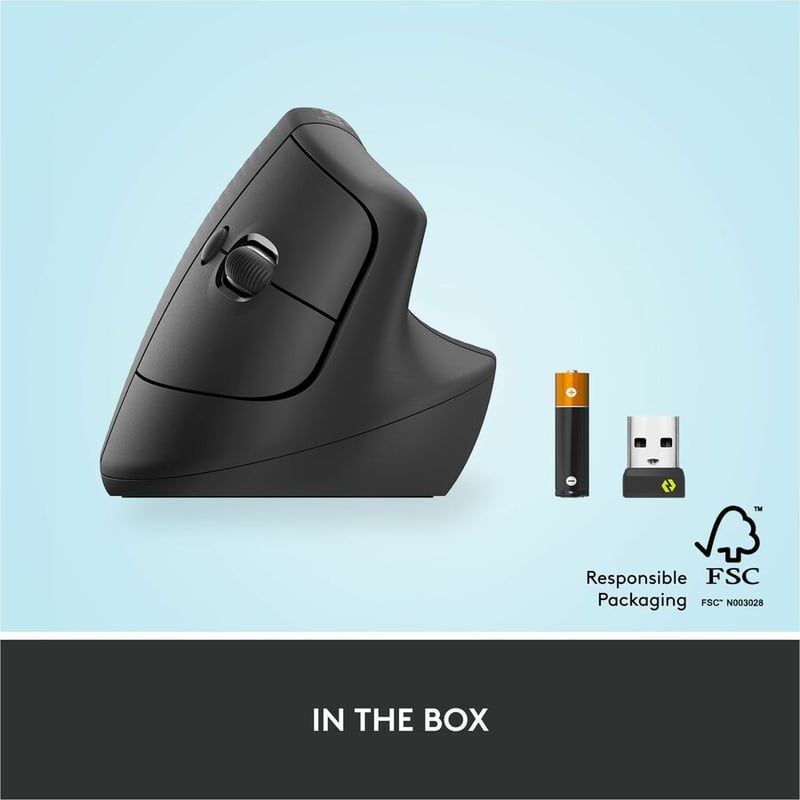 Logitech Lift Vertical Ergonomic Mouse (Graphite)