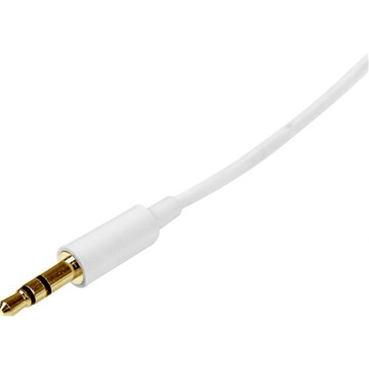 StarTech.com 1m White Slim 3.5mm Stereo Audio Cable - Male to Male - Thumbnail 2