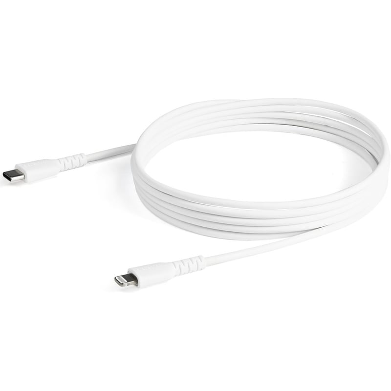 StarTech.com 6 foot/2m Durable White USB-C to Lightning Cable, Rugged Heavy Duty Charging/Sync Cable for Apple iPhone/iPad MFi Certified - Thumbnail 4