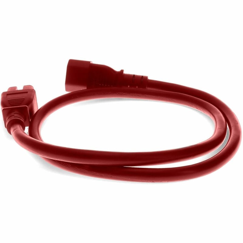 AddOn 1ft C14 Male to C15 Female 14AWG 100-250V at 15A Red Power Cable - Thumbnail 3