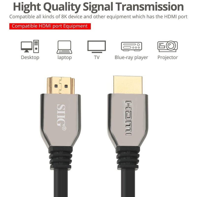 SIIG 8K Ultra High Speed HDMI Cable - 10ft - Thumbnail 4