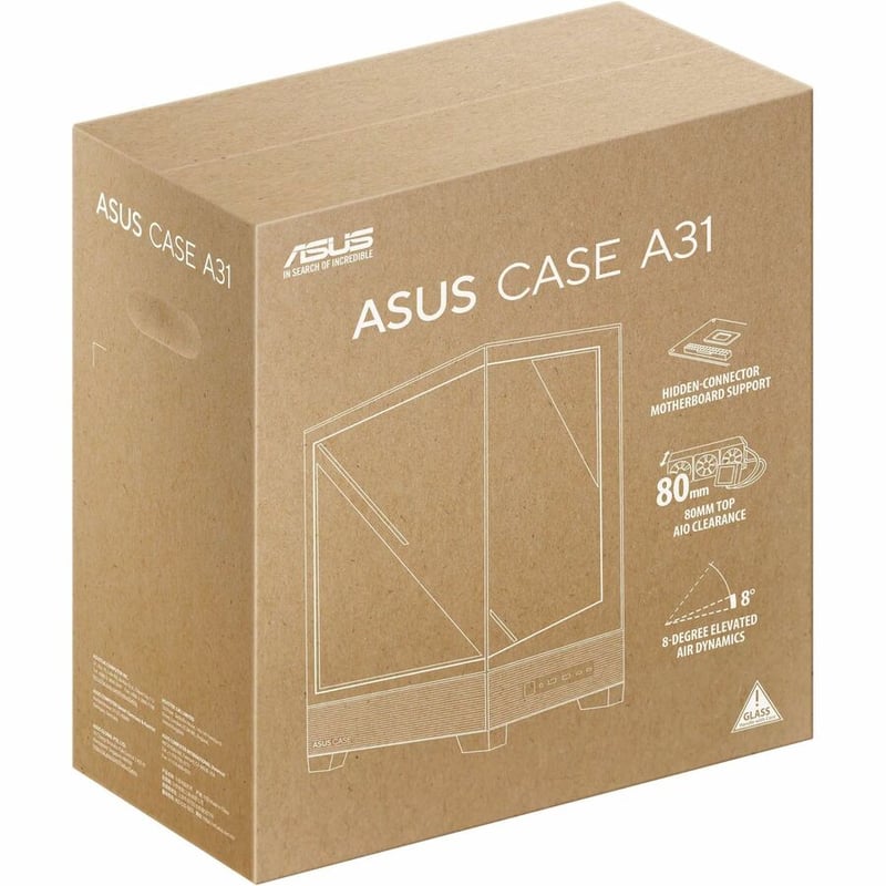 ASUS A31 WHITE ATX MID-TOWER GAMING CASE DUAL-SIDED TEMPERED - Thumbnail 4