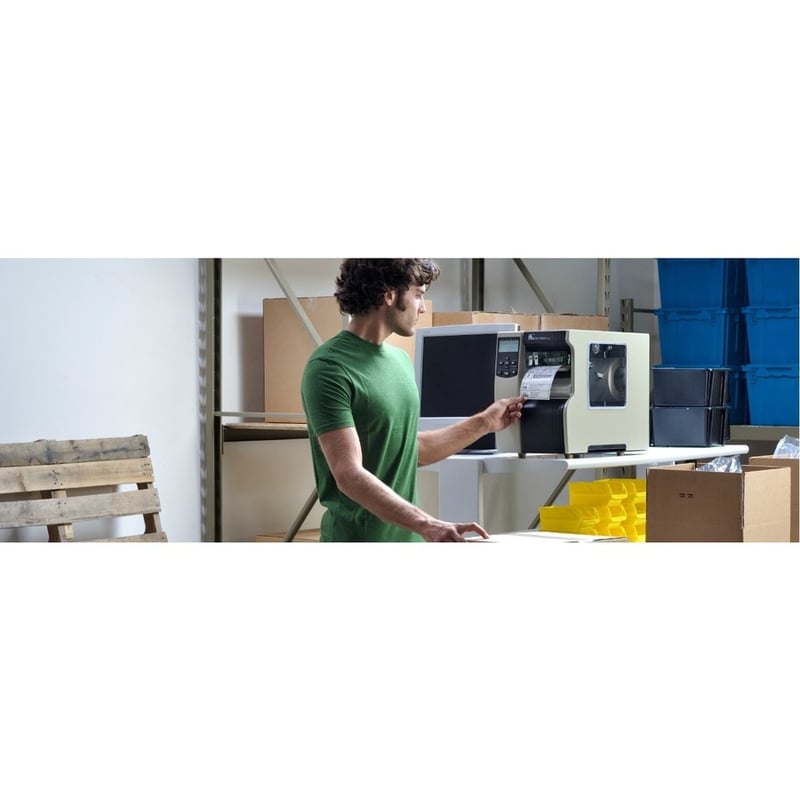 Zebra 220Xi4 Direct Thermal/Thermal Transfer Printer - Monochrome - Label Print - Fast Ethernet - USB - Serial - Parallel - With Cutter - Thumbnail 2