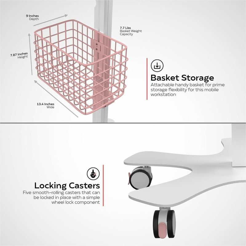 CTA Digital Medical Mobile Floor Stand with Small Enclosure - Thumbnail 3
