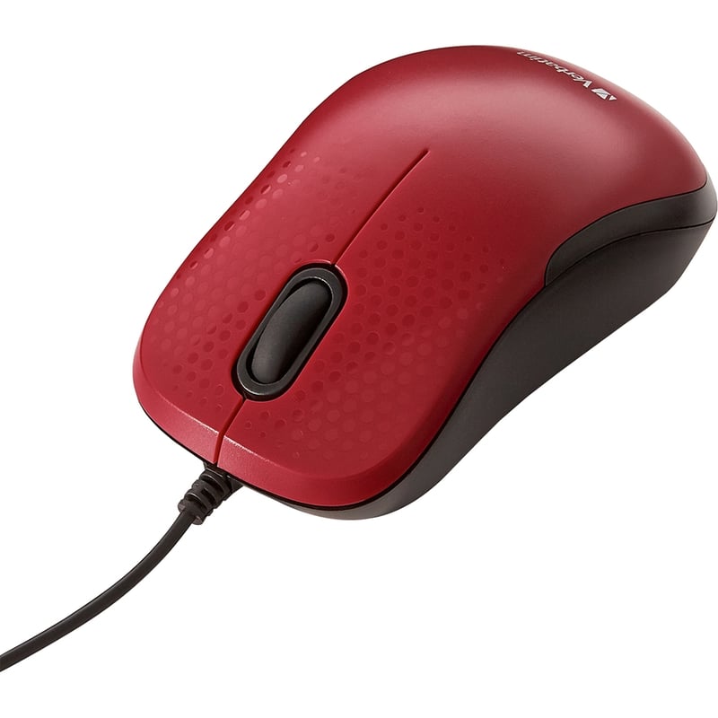 Verbatim Silent Corded Optical Mouse - Red - Thumbnail 2