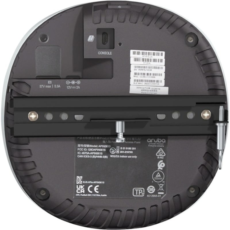 HPE AP-615 Tri Band 802.11ax 3.60 Gbit/s Wireless Access Point - Indoor - TAA Compliant - Thumbnail 5