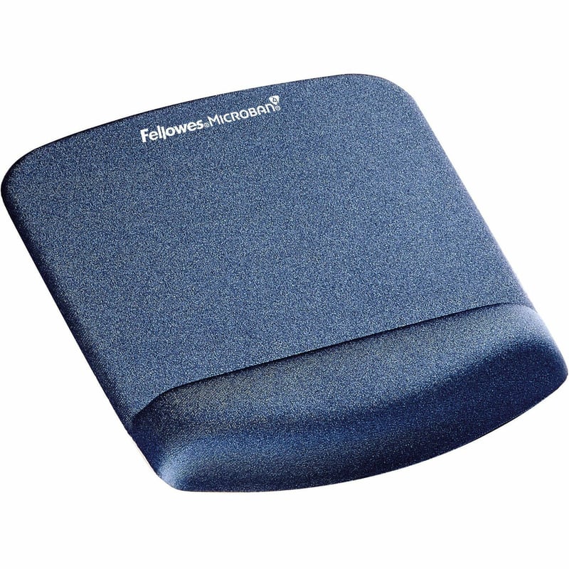 Fellowes PlushTouch Mouse Pad Wrist Rest with Microban - Blue - Thumbnail 1