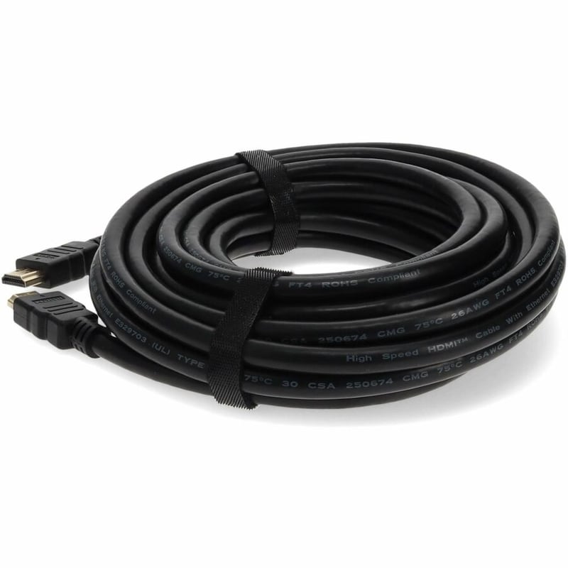 50ft HDMI 1.4 Male to HDMI 1.4 Male Black Cable Which Supports Ethernet Channel For Resolution Up to 4096x2160 (DCI 4K) - Thumbnail 2