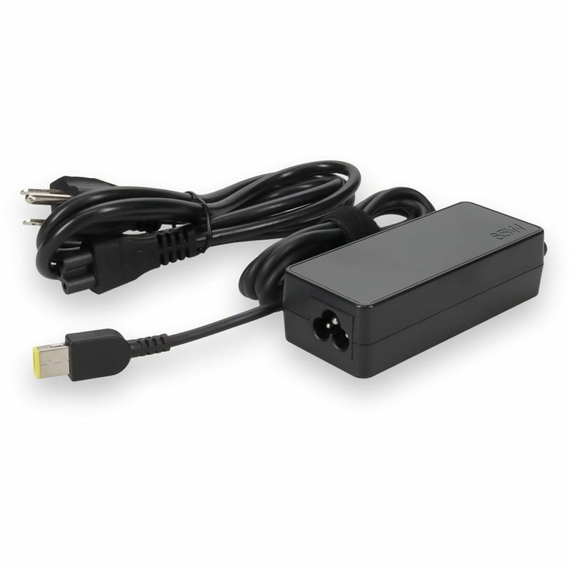 Lenovo 4X20E53336 Compatible 65W 20V at 3.25A Black Slim Tip Laptop Power Adapter and Cable - Thumbnail 1