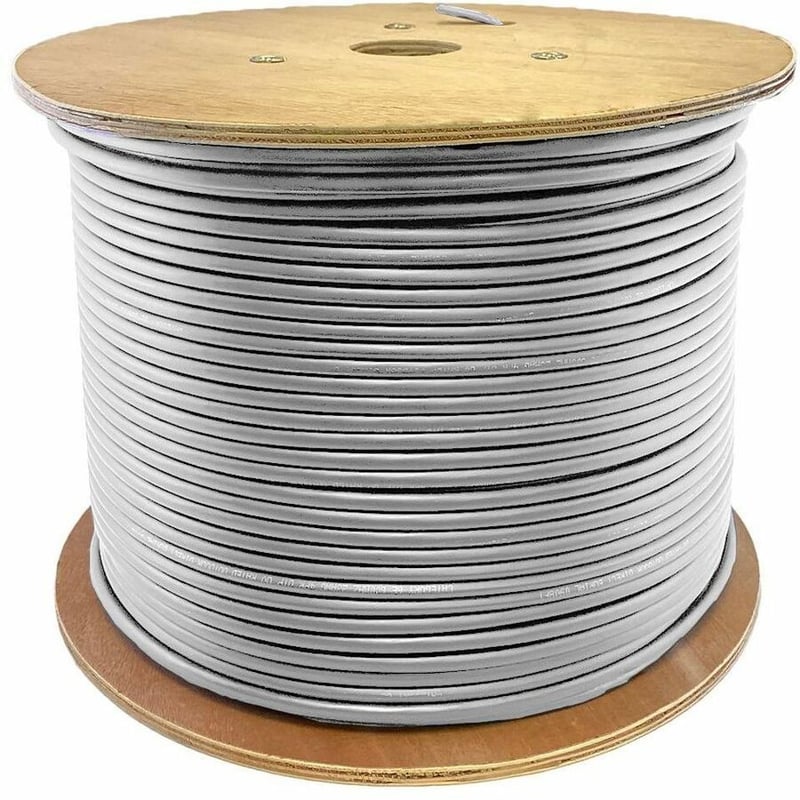 AddOn 350ft Non-Terminated White CAT 5E Shielded Plenum-Rated Bulk Cable