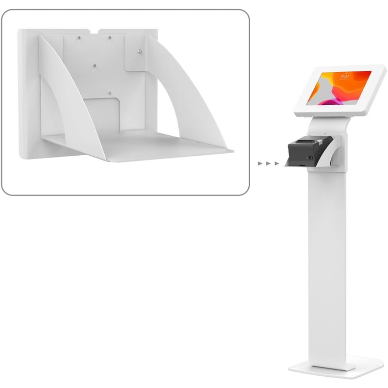 CTA Digital Mounting Shelf for Printer, Kiosk, Mobile Stand - White - Thumbnail 4