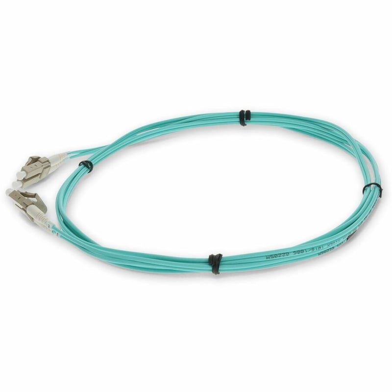 AddOn 3m LC to LC Aqua OM3 Duplex OFNR (Riser-Rated) Fiber Patch Cable - Thumbnail 2