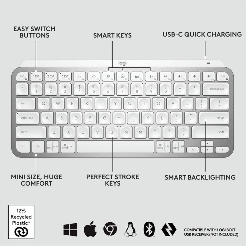 Logitech MX Keys Mini (Pale Grey)