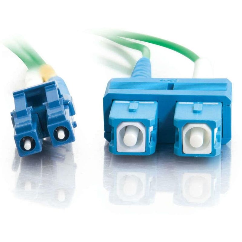C2G-3m LC-SC 9/125 OS1 Duplex Singlemode PVC Fiber Optic Cable - Green - Thumbnail 3