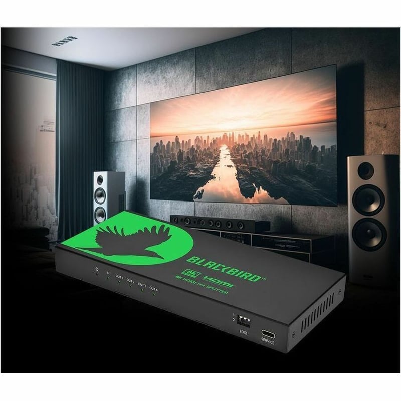 BLACKBIRD 8K60 1X4 HDMI SPLITTER WITH AUDIO EXTRACTION_ HDMI 2.1_ HDCP 2.3 - Thumbnail 2