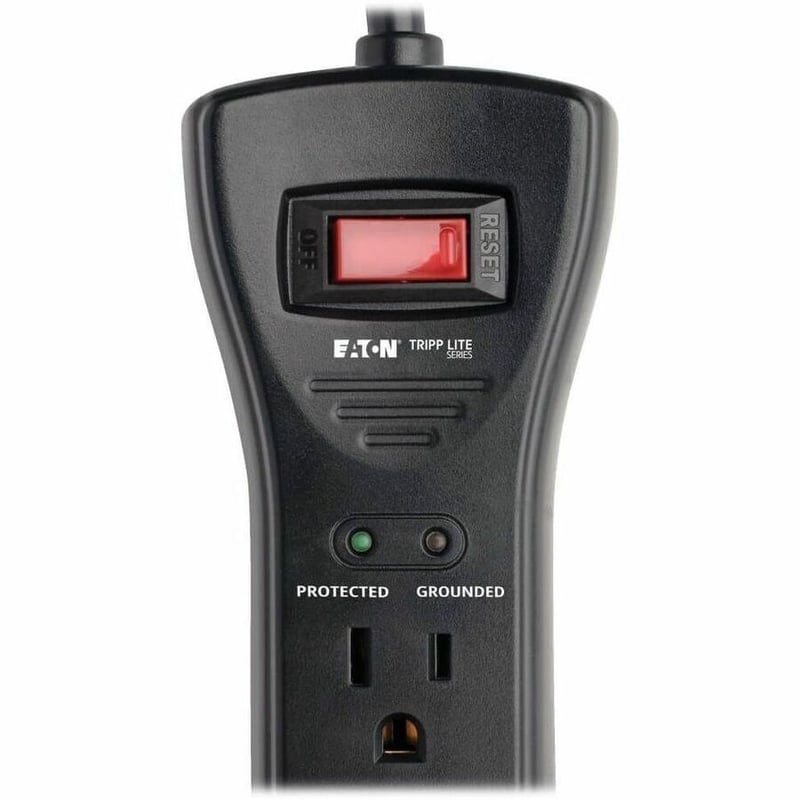 Tripp Lite by Eaton Protect It! 7-Outlet Surge Protector 7 ft. Cord with Right-Angle Plug 2160 Joules Diagnostic LEDs Black Housing - Thumbnail 5