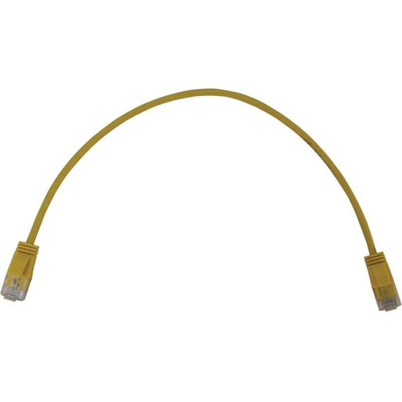 Eaton Tripp Lite Series Cat6a 10G Snagless Molded Slim UTP Ethernet Cable (RJ45 M/M), PoE, Yellow, 1 ft. (0.3 m) - Thumbnail 1