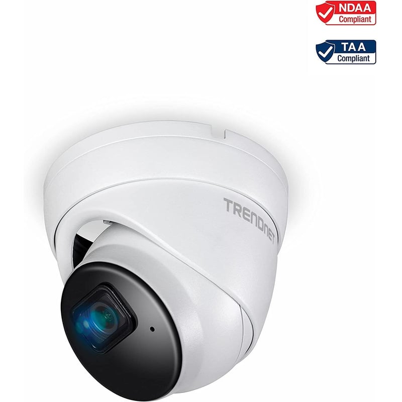 TRENDnet Indoor Outdoor 5MP H.265 PoE IR Fixed Turret Network Camera, IP66 Rated Housing, IR Night Vision up to 30m (98 ft.), Security Surveillance Camera, microSD Card Slot, White, TV-IP1515PI - Thumbnail 1