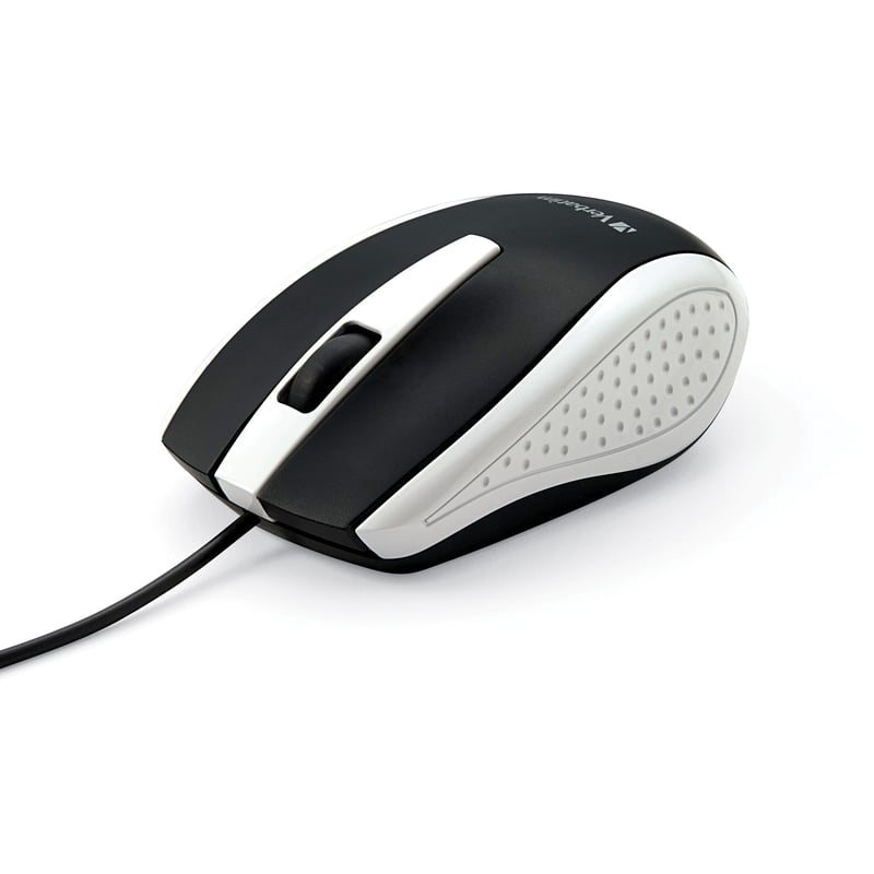 Verbatim Corded Notebook Optical Mouse - White - Thumbnail 1