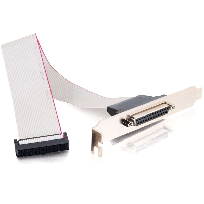 C2G 11in DB25 Female Parallel Add-A-Port Adapter Cable with Bracket - Thumbnail 4