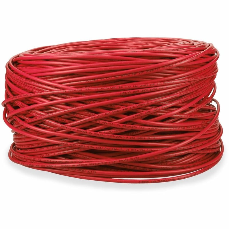 AddOn 1000ft Non-Terminated Red Cat6 UTP Plenum Solid Copper Patch Cable - Thumbnail 2