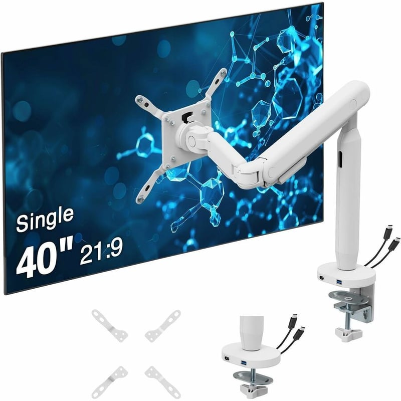 SINGLE 40 INCH EASEL MONITOR ARM-WHITE - Thumbnail 2