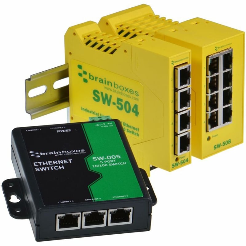 Brainboxes Industrial Ethernet 8 Port Switch DIN Rail Mountable - Thumbnail 4