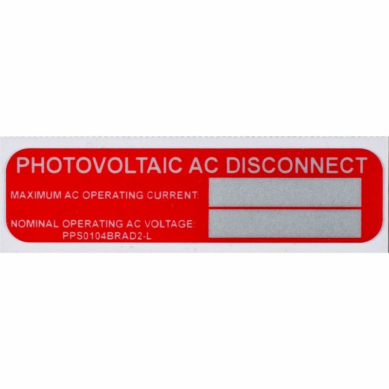 1X4 LABEL - PV AC DISCONNECT
