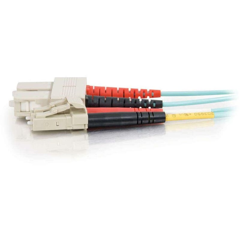 C2G-10m LC-SC 10Gb 50/125 OM3 Duplex Multimode Fiber Optic Cable (Plenum-Rated) - Aqua - Thumbnail 4