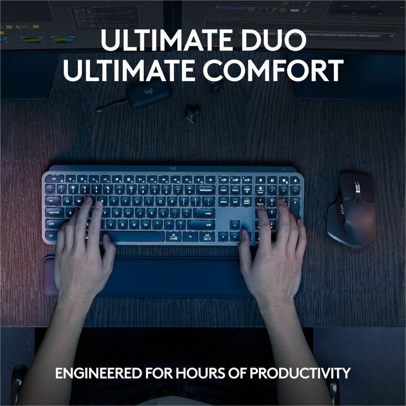 Logitech MX Keys S Combo - Performance Wireless Keyboard and Mouse with Palm Rest - Thumbnail 2
