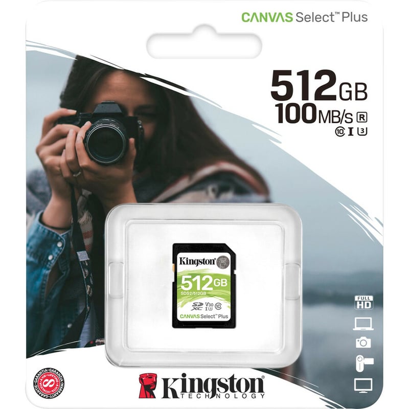 Kingston Canvas Select Plus SDS2 512 GB Class 10/UHS-I (U3) SDXC - 1 Pack - Thumbnail 3
