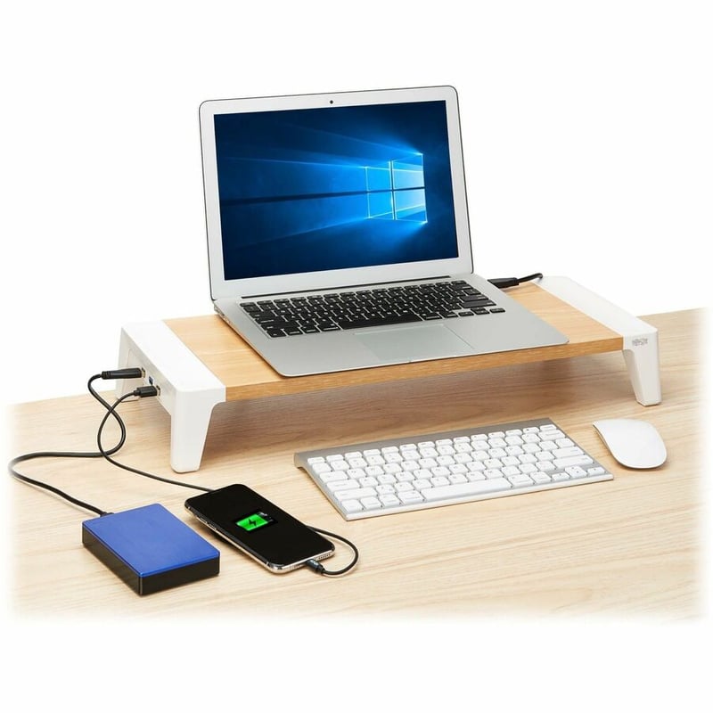 Eaton Tripp Lite Series Monitor Riser for Desk - Wood Top, USB-A Charge and Data Ports - Thumbnail 3