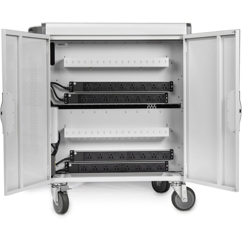 Rocstor Volt V32 Charging Cart with Intelligent Power Charging - Up to 32 Device - Intelligent Power Charging Cart for Notebooks, Chromebook, MacBook, and Macbook Pro - 3 Shelves - 4 Heavy Duty 5" Medical Grade - Thumbnail 5