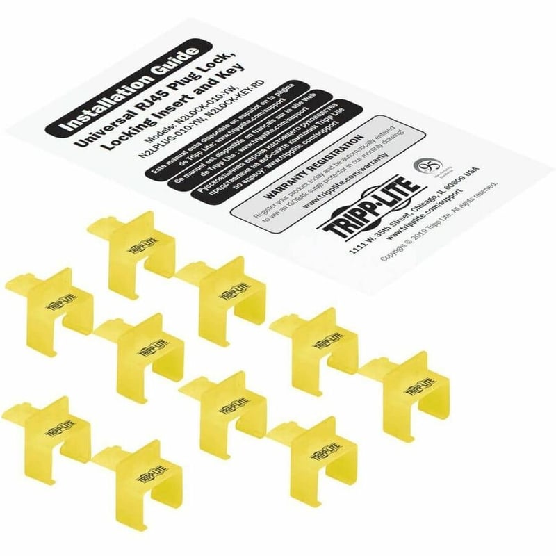 Tripp Lite by Eaton Universal RJ45 Plug Locks Patch Panel Wall Plate Yellow 10 Pack - Thumbnail 5