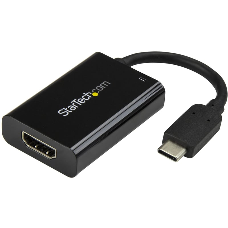 StarTech.com USB C to HDMI 2.0 Adapter 4K 60Hz with 60W Power Delivery Pass-Through Charging - USB Type-C to HDMI Video Converter - Black - Thumbnail 1
