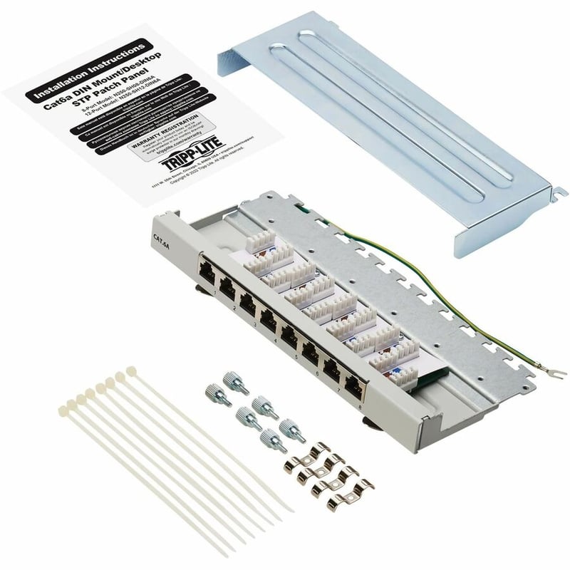 Tripp Lite by Eaton Cat6a STP Patch Panel, 8 Ports, DIN Rail or Wall Mount, TAA - Thumbnail 3