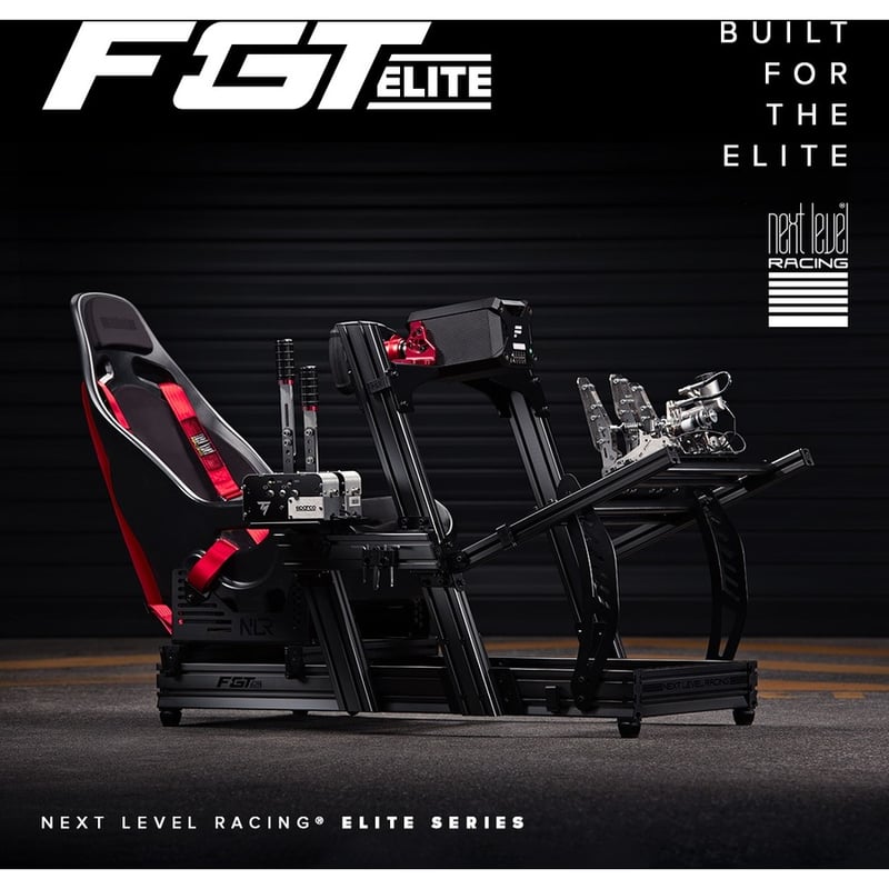 Next Level Racing F-GT Elite Formula & GT Aluminum Profile Simulator Cockpit - Front & Side Mount