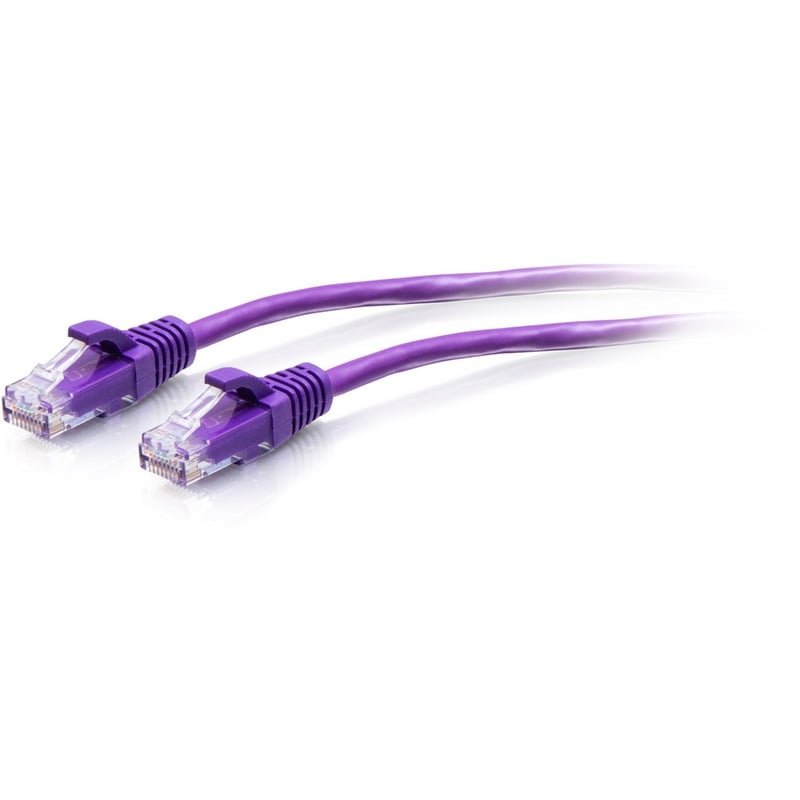 C2G 3ft Cat6a Snagless Unshielded (UTP) Slim Ethernet Patch Cable - Purple - Thumbnail 1