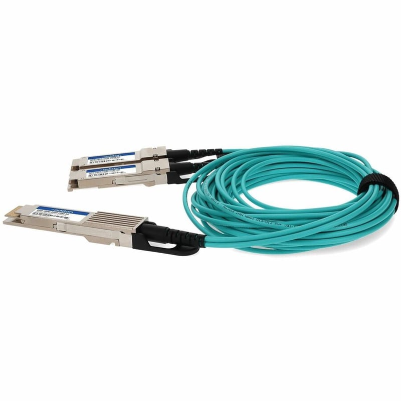 AddOn MSA and TAA Compliant 200GBase-AOC QSFP28-DD to 2xQSFP28 NRZ Active Optical Cable (850nm, MMF, 2m) - Thumbnail 2