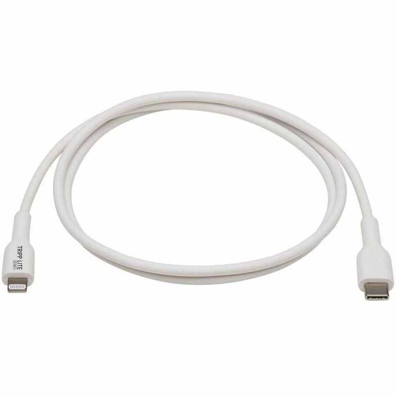 Eaton Tripp Lite Series Safe-IT USB-C to Lightning Sync/Charge Antibacterial Cable (M/M), MFi Certified, White, 2 m (6.6 ft.) - Thumbnail 2