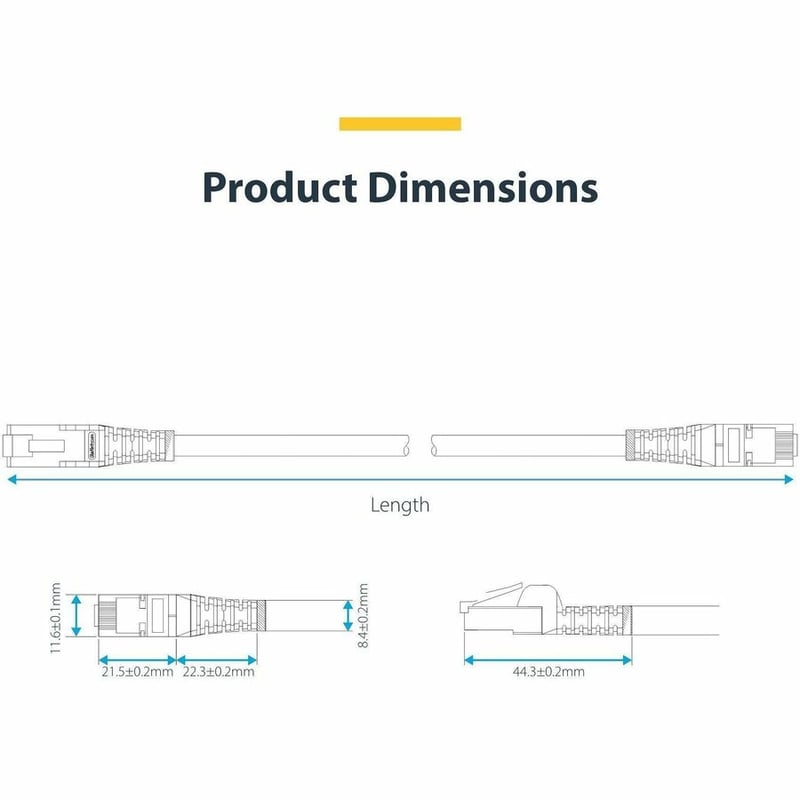 StarTech.com 15ft White CAT8 Ethernet Cable, Snagless RJ45, 25G/40G 2000MHz, 100W PoE, S/FTP, 26AWG Pure Bare Copper, LSZH Network Patch Cord - Thumbnail 2