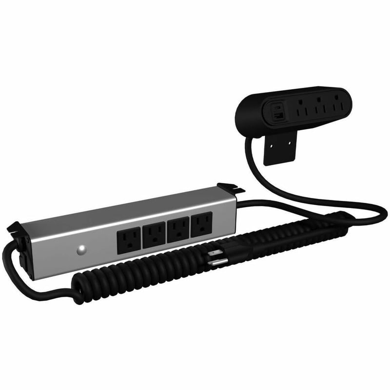 Wiremold Sit/Stand Desk Power Module with 3 Surface Outlets and 4 Below Surface Outlets - Black