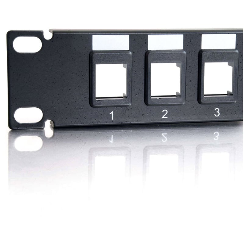 C2G 16-Port Patch Panel - Blank Keystone - 1U - 19" - Thumbnail 3