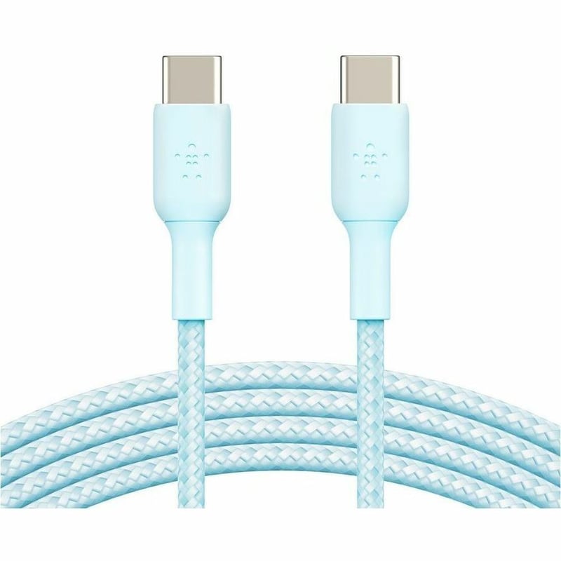 BRAIDED PVC USB-C CHARGE CABLE 60W BLUE 2M - Thumbnail 2