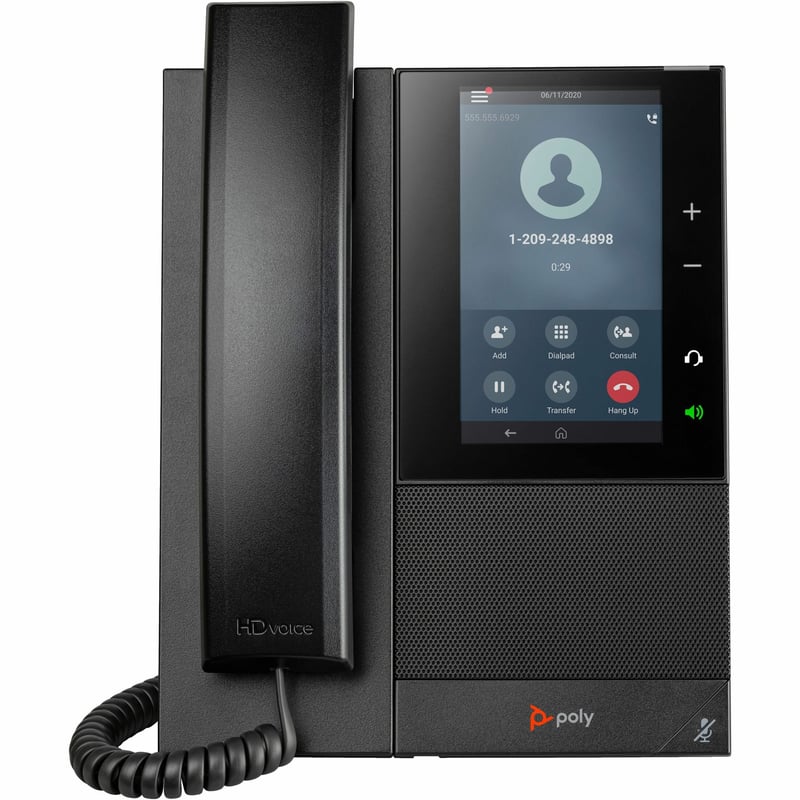 Poly CCX 500 IP Phone - Corded - Corded - Bluetooth - Desktop, Wall Mountable - Black - TAA Compliant - Thumbnail 1