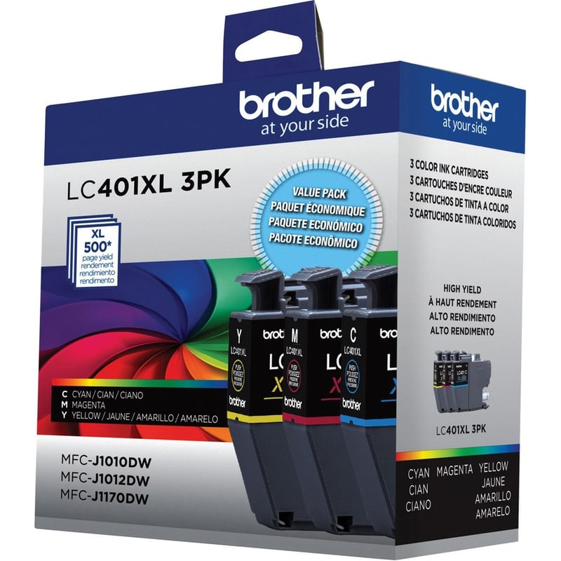 Brother LC401XL3PKS Original High Yield Inkjet Ink Cartridge - CMY - 3 Pack - Thumbnail 4